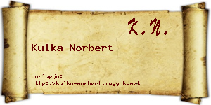 Kulka Norbert névjegykártya